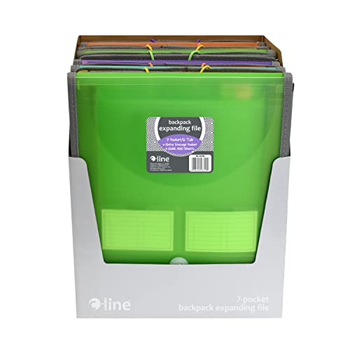 C-Line 7-Pocket Vertical Backpack File, Assorted, 1" x 10 1/4" x 12 3/4" (Pack of 2) - size: 1 Count (Pack of 2)