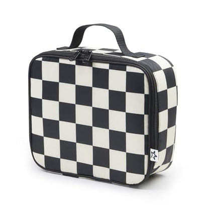 Tiny Twinkle Insulated Lunch Box for Girls and Boys | Durable and Reusable for School & Travel | Ages 3 and Up | Waterproof and Easy to Clean | PFAs and BPA Free（Black Checkers） - color: Black Checkers