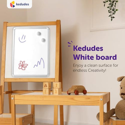 kedudes 11x14 Magnetic Dry Erase White Board - Mini Refrigerator Whiteboard Set - Lightweight Small Personal Memo Boards with 6 Markers - Smooth Surface and Eraser Caps - Fridge and Wall Mountable - size: 11" x 14" with 6 Markers