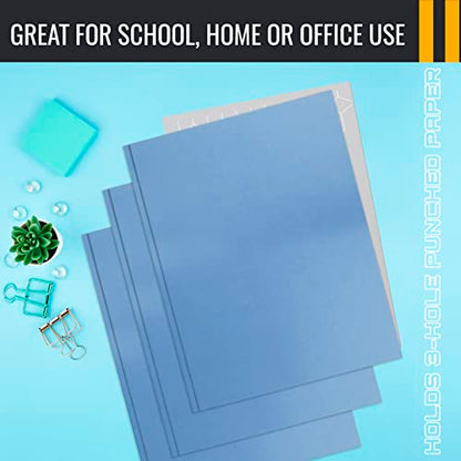 Better Office Products Light Blue Paper 2 Pocket Folders with Prongs, 50 Pack, Matte Texture, Letter Size Paper Folders, 50 Pack, with 3 Metal Prong Fastener Clips, Light Blue - color: Light Blue