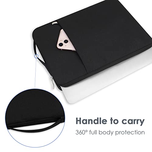 13 Inch Laptop Sleeve Case for MacBook Neo 13'' | Protective with Adjustable Handle Carrying Canvas Bag Accessories for Students Home Office (Black) - color: Black