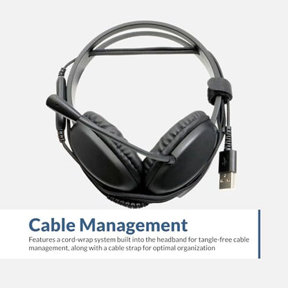 Cyber Acoustics AC-4006 USB-A Stereo Headset with Microphone for PC, School & Work – Durable Wired Computer Headset with Clear Audio, Made with 60% Recycled Plastic - size: 1 Unit - USBA