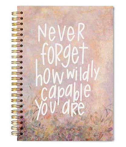 Pink Inspirational Spiral Notebook Journal, Never Forget How Wildly Capable You Are Motivational Quote Notebook, Positive Affirmation Journal for Women, 5.5x8.3 Inch - color: Inspirational Notebook 07