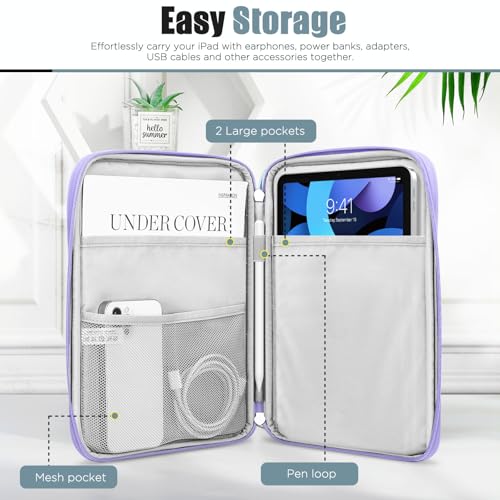 TiMOVO 9-11" Tablet Sleeve Bag for iPad 11-inch A16 2025, iPad 10.9"/10.2"| Air 11 Inch/5th/4th Gen. 10.9", Galaxy Tab A9+/A11Plus 11", Protective Bag with Pocket, Purple - color: Purple, size: 9-11 Inch