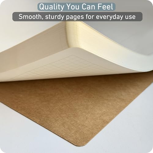 Engineering Pad 2 Pack, 8.5” x 11”, 100 GSM Paper, No Bleed-Through, 5x5 Quad Ruled Graph Paper, Double-Sided with Standard Header, 3 Hole Punched, Cream Paper, Rounded Corners, 200 Pages Each