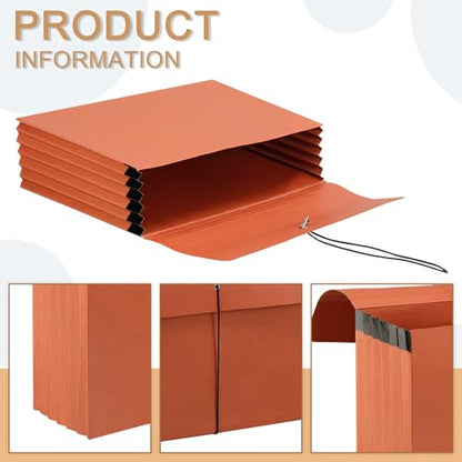 Expanding File Pockets with Flap,Heavy Duty Expandable Folder Bag,Elastic Cord Closure,Accordion File Organizer for Office,School,Home,Letter Size Kraft - size: 1 Pack