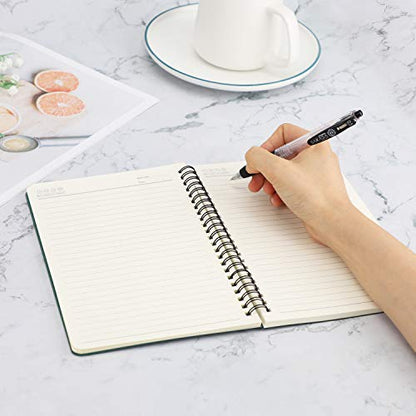 EUSOAR Hardcover Spiral Lined Subject Notebook, A5 160 Pages 1pcs 5.5"X8.3" College Ruled Travel Writing Notebooks Journal, Memo Notepad Sketchbook, School Office Business Diary Spiral Book Journal - color: Dark green, size: 1 Pack