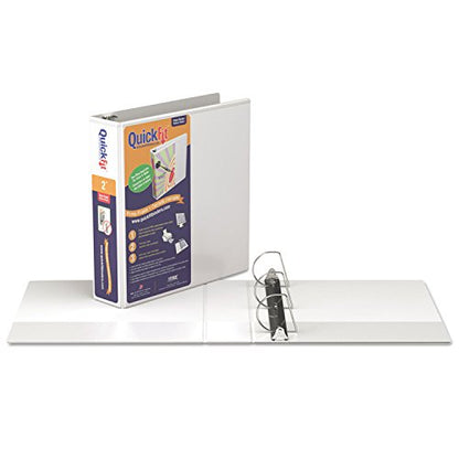 Stride 87030 QuickFit D-Ring View Binder, 2-Inch Capacity, 8 1/2 x 11, White