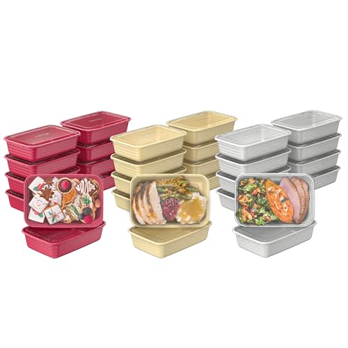 Bentgo Prep 60-Piece Holiday Food Storage Set - 1-Compartment Meal Prep Containers, 4-Cup Capacity, Reusable, Durable, PFAS & BPA-Free, Microwave/Freezer/Dishwasher Safe (Holiday Glitter Collection) - color: Holiday Glitter Collection