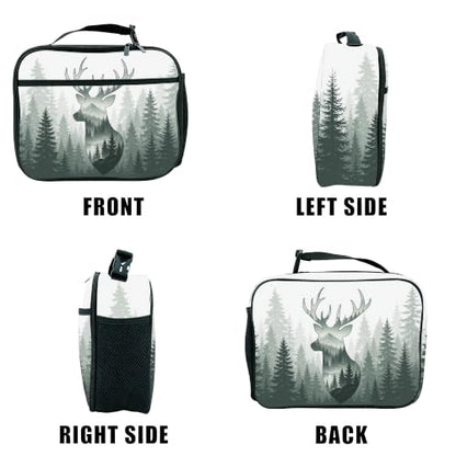 Camo Deer Lunch Bag Insulated Reusable Lunch Box Kids Girls Boys Cooler Thermal Tote Bag For Men Women School Work Picnic - color: Deer