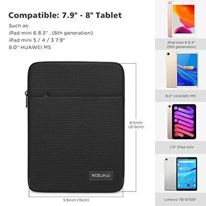 KIZUNA 8 Inch Tablet Sleeve Case Shockproof Water-Resistant Bag for 7.9" Tablet/iPad mini 4 3 2/Samsung Galaxy Tab A/ 8" Pro/Tab 3 7.0 Lite/S2 8/E 8, LG Huawei M5/ASUS ZenPad Protective Bag - Black - color: Black, size: 7.9-8 Inch / 7.9" iPad mini