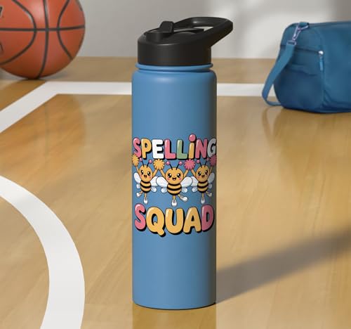 Spelling Squad Teacher Student Coach Classroom Stainless Steel Insulated Water Bottle - color: Light Blue