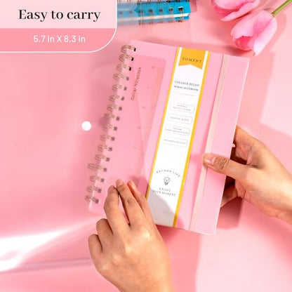 Yoment Lined Spiral Notebook Journal for Women Men A5 Small Spiral Notebooks 5x7 160 Pages Pink Notebook College Ruled Spiral Bound Journal for Work Note Taking School, Pink - color: Pink, style: C - Line - A5