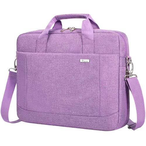 Voova Laptop Bag Case 17 17.3 Inch Computer Sleeve Messenger Bag with Shoulder Strap Expandable Waterproof Large Capacity Business Briefcase for Work Travel Fit 17-18” Laptop, Men Women, Lavender - color: Lavender, size: 17-17.3 Inch