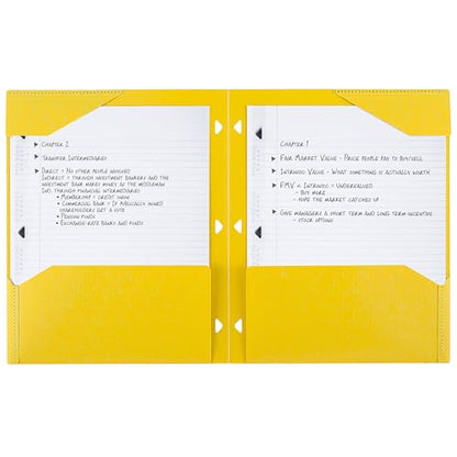 Five Star 2-Pocket Folder, Plastic Folder with Stay-Put Tabs, Fits 3-Ring Binder, Holds 8-1/2" x 11" Paper, Harvest Yellow (333420K-ECM) - color: Harvest Yellow