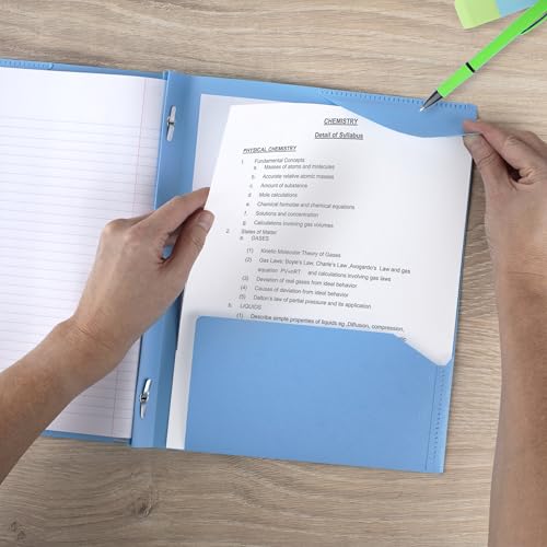 Five Star 2-Pocket Folder, Plastic Folder with Stay-Put Tabs and Prong Fasteners, Holds 8-1/2" x 11" Paper, Pacific Blue (72115) - color: Pacific Blue, size: 1 Count (Pack of 1)