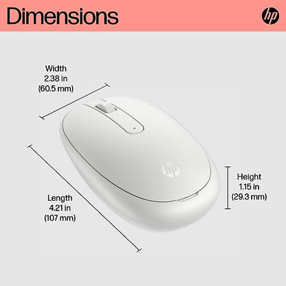 HP 240 BT Mouse Lunar White - color: Empire Red, style: BT Mouse