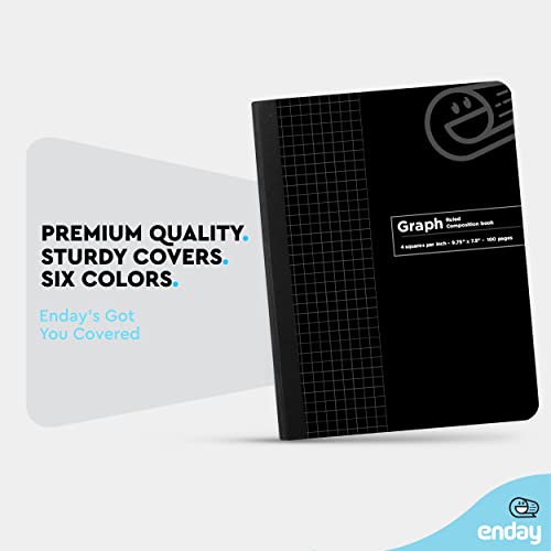 Enday Graph Paper Composition Notebook, Hard Cover Graphing Notebooks, 4 Squares Per Inch Premium Quad Ruled Notebook, 100 Sheets Graphing Notebook for school Journal and Office (2 Pack) - color: BLACK, size: 2