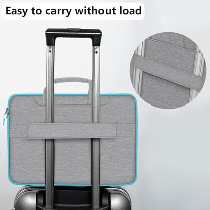 Hseok Laptop Shoulder Bag 13 13.3 14 Inch Case Compatible with MacBook Pro/Neo 14" M5/M4/M3/M2/M1,Mac Air/pro/Neo 13" and Most 13 13.3 14 Notebooks,Spill-Resistant Briefcase,LT Gray & T Blue - color: Light Gray & Light Blue, size: 13-13.5 inch