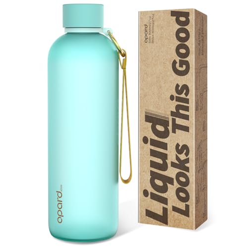 Opard Slim Water Bottle 27oz, Dishwasher Safe Plastic Water Bottle BPA-Free, Leakproof Screw Top, Aqua Green, Reusable for Travel School Sport Gym Hiking - color: Aqua Green(27oz), size: 27 Ounces