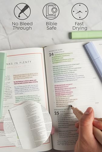 BLIEVE Bible Highlighters No Bleed Through, Chisel Tip, 5 Pack - color: EARTHY