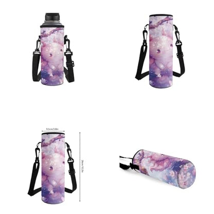 Cherry Blossom Axolotl Backpack for Girls Kids Backpack with Lunch Box Water Bottle Pouch and Kawaii Pencil Case 4PCS Set Cute Bookbag with Front Pocket 17" School Bag for Elementary Girls - color: Cute Cherry Blossom Axolotl