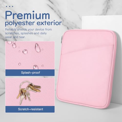 Dadanism 9-11 Inch Tablet Sleeve Bag Carrying Case, Flowers Pink | Fits iPad (A16) 11th Gen 11", iPad 10th Gen 10.9" Air 5/4, iPad Air M4/Pro 11", iPad 9/8/7th 10.2", Galaxy Tab A11+ Plus 11" - color: Flowers Pink, size: 9-11 inch