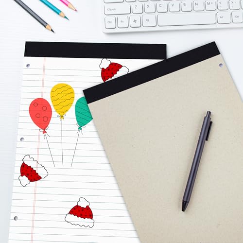 HAUTOCO 2 Pack 8.5 x 11 Legal Pads White Wide Ruled Notepads Perforated Writing Pads, 30 Sheets Per Notepad, 3-Hole Punched Paper, Writing Note Pads for School, Home, Office, Business - color: White