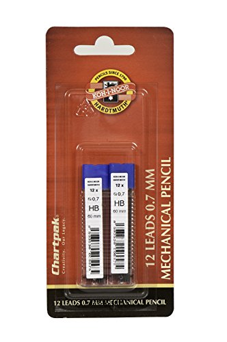 Koh-I-Noor Mephisto Mechanical Pencil 0.7MM HB Lead Refills, 12 Per Pack (5035RBC.7) - style: 0.7MM HB Lead Lead Refill