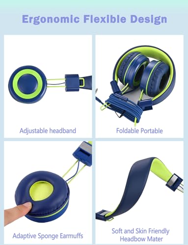 CN-Outlet Classroom Headphones with Microphone 2 Pack for Kids, 3.5mm Wried Headset for School Students Boys Girls Toddler Children Teens Adults