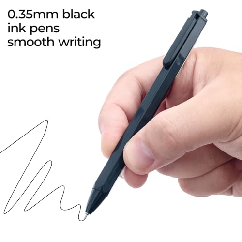 M&G 6 Pcs Gel Pens, 0.35mm Black Ink Gel Pen Fine Point Pens, Retractable Gel Ink Rollerball Pens, Quick Dry Gel Ink Pens with Large Capacity Ink Smooth Writing for Office Schoo