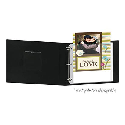 Pioneer T12CBF-BK 12-Inch by 12-Inch Fabric 3-Ring Binder Album with Window, Black - color: Deep Black, size: 12"x12"
