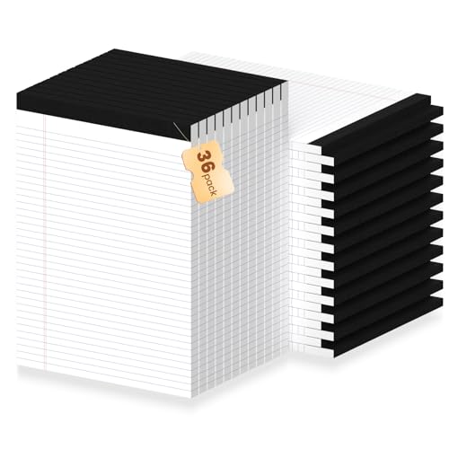 36Packs Legal Pads 8.5 x 11 Inch, 50Sheets/Pack, College Ruled & Perforated White Writing Pads, Pads of Paper 8.5 x 11, Lined Note Pads with Sturdy Backing for Office, Business & School Supplies - color: White, style: 36 Pads-50 Sheets/Pads