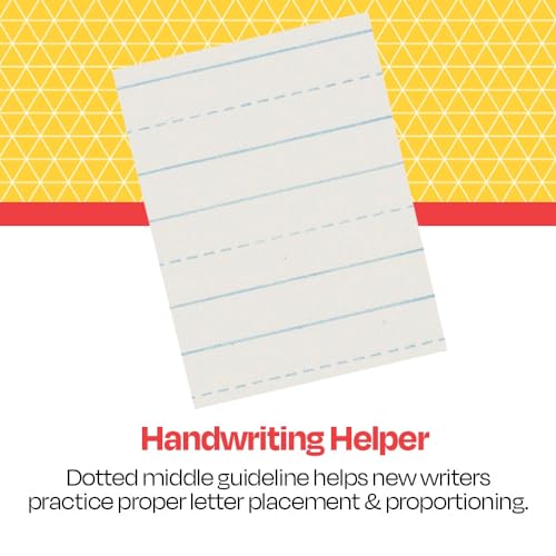 School Smart Skip-A-Line Ruled Writing Paper, 1/2 Inch Ruled Long Way, 11 x 8-1/2 Inches, Pack of 500,White - size: 11" x 8.5" - 1/2" Ruled