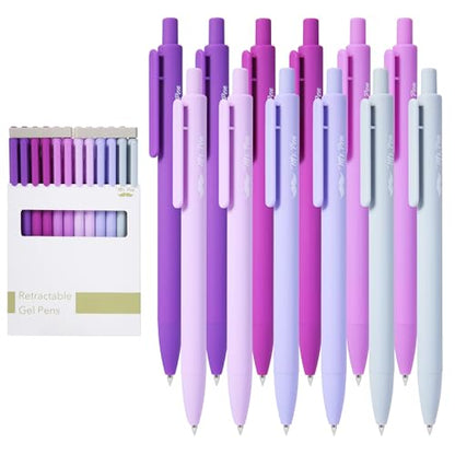 Mr. Pen- Retractable Gel Pens, 12 Pack, Black Ink, Lavender Legacy Barrel | Fine Point 0.5mm, Fast Dry, Smooth Writing, Cute Pens for Drawing, Writing Planner and School Supplies - color: Lavender Legacy Barrel, Black Ink, size: 12 Pack