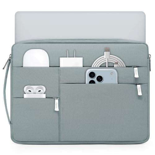 HYZUO 13.3-14 Inch Laptop Sleeve Bag for MacBook Pro 14 M5-M1 Pro/Max A3426 A3427 2026-2021, MacBook Air/Pro 13, 13.8-13.5 Surface Laptop/Book, NoteBook Case for 13" HP Dell Lenovo Asus, Ash Blue - color: Ash Blue, size: 13.3-14 Inch