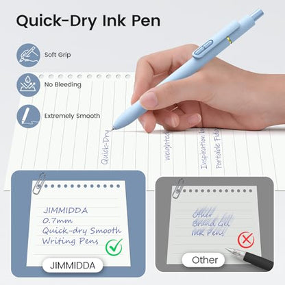 8 Pack Blue Gel Pens with Fidget, Quick-drying Blue Ink No Smudge | 0.7mm Fine Point Smooth, Long-Lasting Ink, Soft Grip Retractable Pens for Journaling School Office, Gift for Women Men Nurse - color: Morandi-Blue Ink-8Pcs
