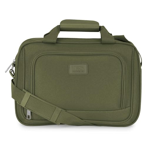 U.S. Traveler Rio Lightweight Softside Rolling Carry-on Suitcase, 4-Wheel Set, Green - color: Green, size: 22"/14"
