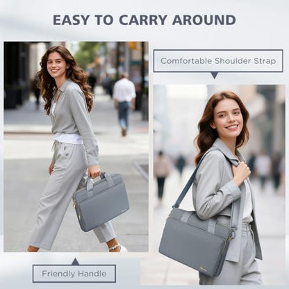 KIZUNA Laptop Sleeve Case 17 Inch Computer Shoulder Bag for 17.3" Lenovo ThinkBook Plus/IdeaPad 3i Gen7/ASUS Vivobook/ZenBook Pro/LG gram/MSI 17/Dell XPS/HP ENVY/Dell G7,Grey - color: Grey, size: 17 Inch