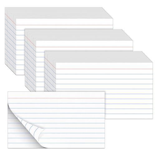 BIGNC Index Cards 3x5, 320 Pack Ruled Flash Cards, Note Cards 3x5 Lined, Flash Cards for Studying Note Taking and To Do List Double Side Lined, White