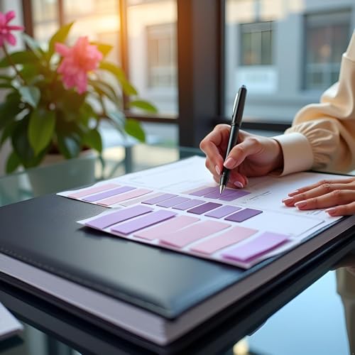 800 Pcs Purple Sticky Index Tabs, Page Markers Notes Tabs Writable and Repositionable Book Flags Tabs Strip Index Tabs for Page Marking Classify File