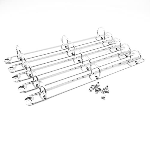 2Pcs Metal Standard Letter Size Notebook 3-Ring Binder Mechanism Replacement Kit，3 O Rings,Loose Leaf Binding Spines Combs for Personal Organizers Planners (5Pack Silver) - color: 5-pack Silver