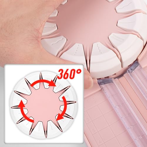 12 in 1 Paper Trimmer Craft Cutter, Portable Scrapbook Paper Cutting Tool with Straight Wavy Dashed Line Blades & Scoring Function for DIY Crafts, Journals & Card Making