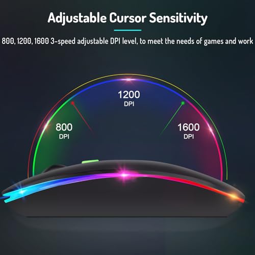 Wireless Mouse for Computer Laptop,Bluetooth Mouse for Apple MacBook,Dual Mode BT 5.0+ 2.4GHz USB Mice