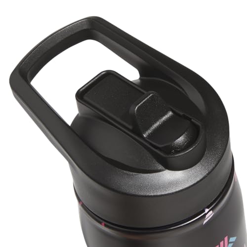 adidas Stainless Steel Metal Water Bottle 20 oz (600 mL) Straw Lid - color: 3 Bar Toss Black-clear Pink/Black/Clear Pink