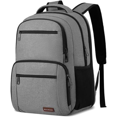 BIKROD Backpack for Men and Women, School Backpacks Water Resistant Back Pack with USB Charging Port, TSA Travel Backpack, Business Anti Theft Sturdy Computer Bag Gifts Fits 17.3 Inch Laptop, Grey - color: Grey, size: 17.3 Inch