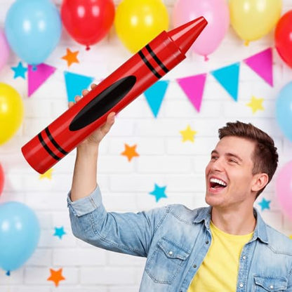 Gersoniel Red 15" Giant Crayon, Jumbo Non-Toxic Coloring Crayon for Back to School, Large Art Projects & Festival Art Events, Draw on Paper & Walls - color: Red
