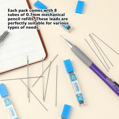 BAZIC Mechanical Pencil Lead Refills HB 0.7mm (160 Count/Pack), Pencil Lead Refill, 1-Pack | 0.7 mm HB lead, 160 pieces in 8 tubes, Break-resistant, fits standard 0.7 mm pencils, school, office, N Pieces (total) - size: 8 Count (Pack of 1)