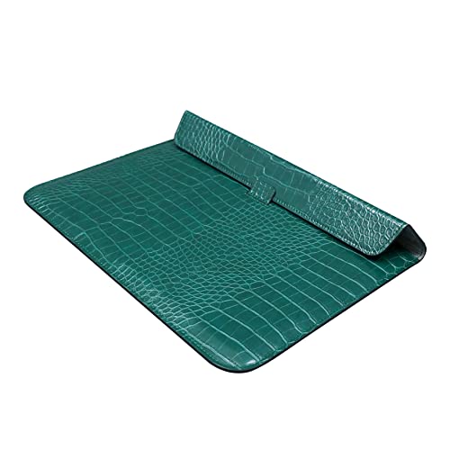 Laptop Sleeve 13-13.6 Inch Crocodile PU Leather Flip Case for 2016-2026 MacBook Neo 13 A18 Pro A3404 Air 13/13.6/ Pro 13 M5 M4 M3 M2 M1, for HP Dell Microsoft 13-13.6" Notebook, Green - color: Green