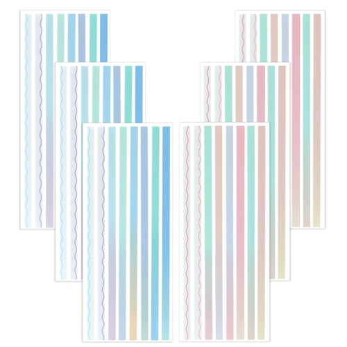 NEWEST 960 Pieces Transparent Highlighter Strips for Reading, Gradient Removable Highlighter Tapes Tabs for Annotating Book, Long Page Sticky Notes Index Tabs with Lines for Aesthetic Office School